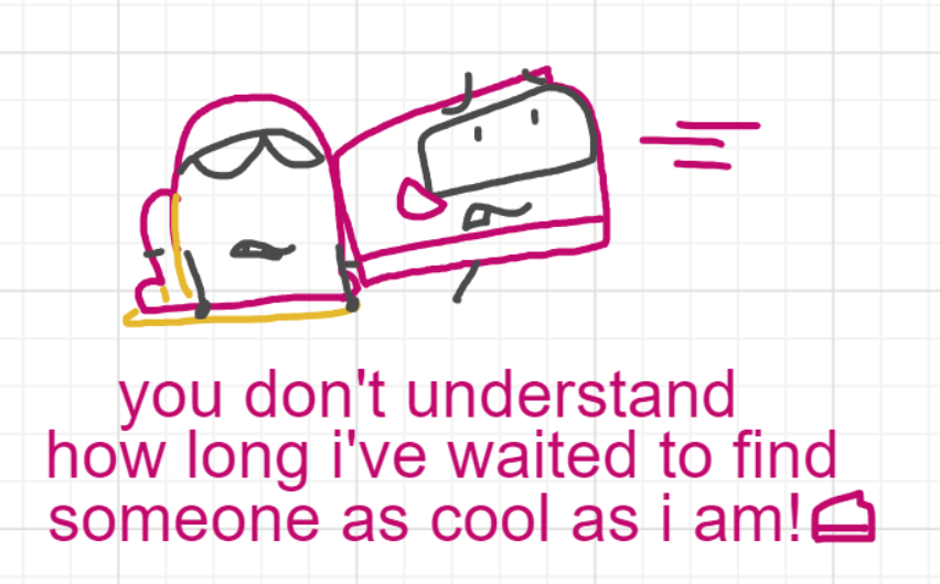 A panel from Running Duos, episode four of the Board Boards object show by Furretwalk/WalkingFurret.